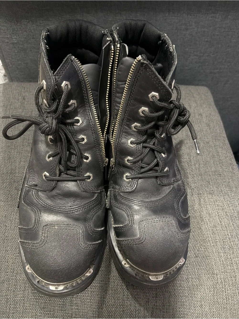 Men’s Harley Davidson Black Leather Stealth Riding Boots Size 12